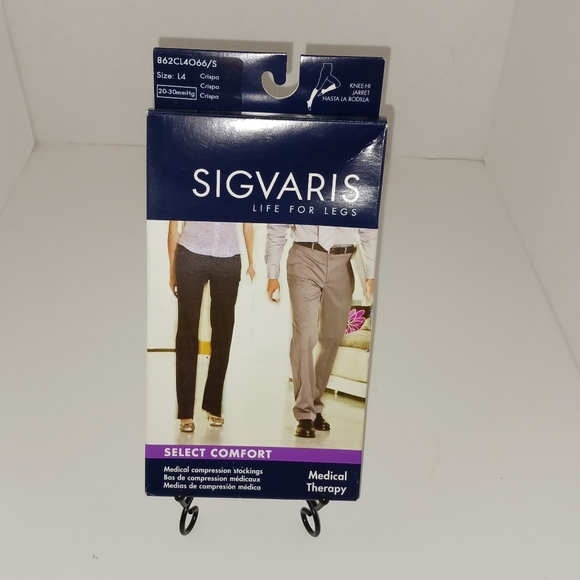Sigvaris Open-Toe Knee-Hi Compression Stockings, 20-30 mmHg, L4, NIB - Picture 4 of 6